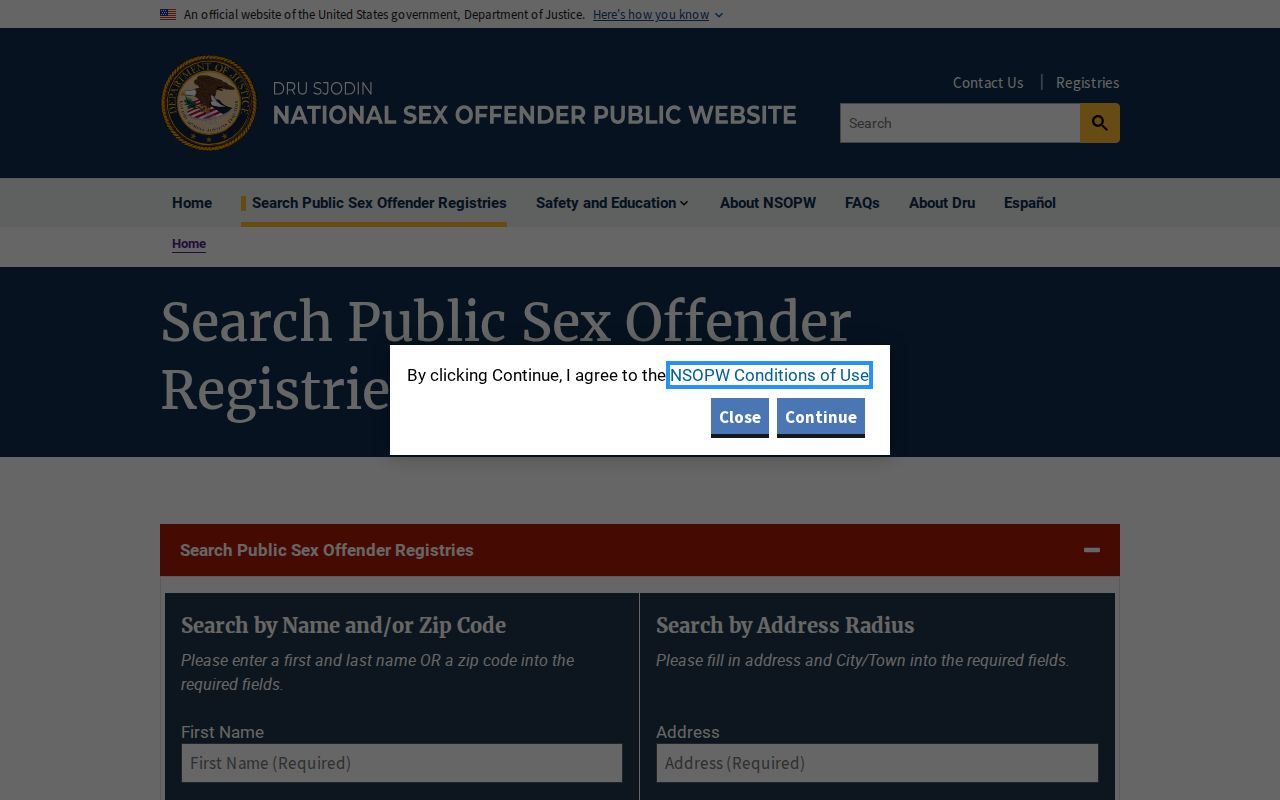 Gloucester County sex offender search through the national public registry
